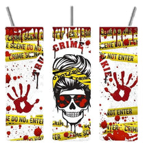 Load image into Gallery viewer, True Crime Junkie Skull 20 oz Sublimation Tumbler