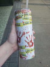 Load image into Gallery viewer, True Crime Junkie Skull 20 oz Sublimation Tumbler