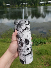 Load image into Gallery viewer, Floral Skulls 20 oz Sublimation Tumbler