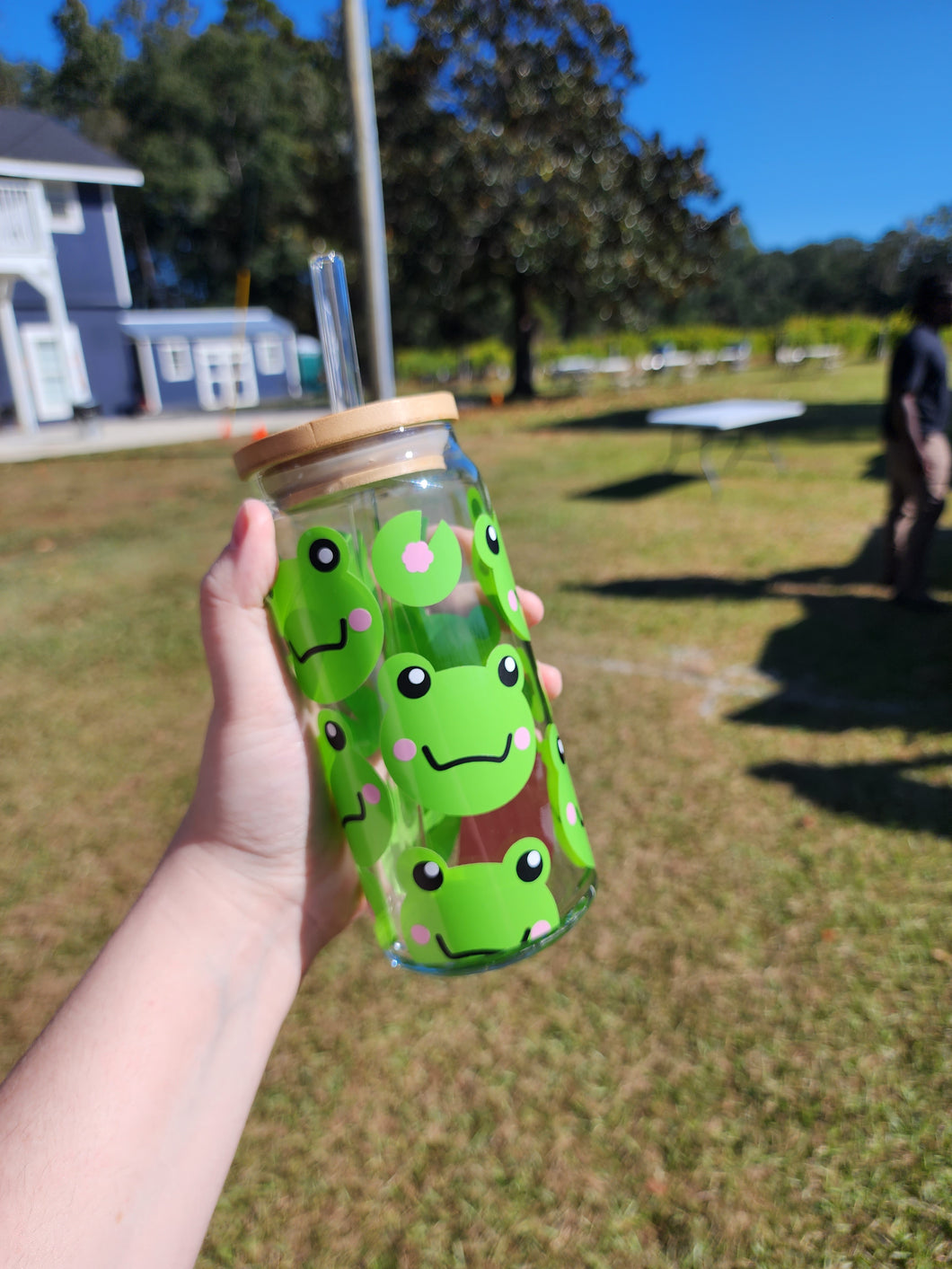 Frogs Glass Can