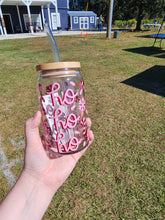 Load image into Gallery viewer, Pink Ho Ho Ho Glass Can Cup
