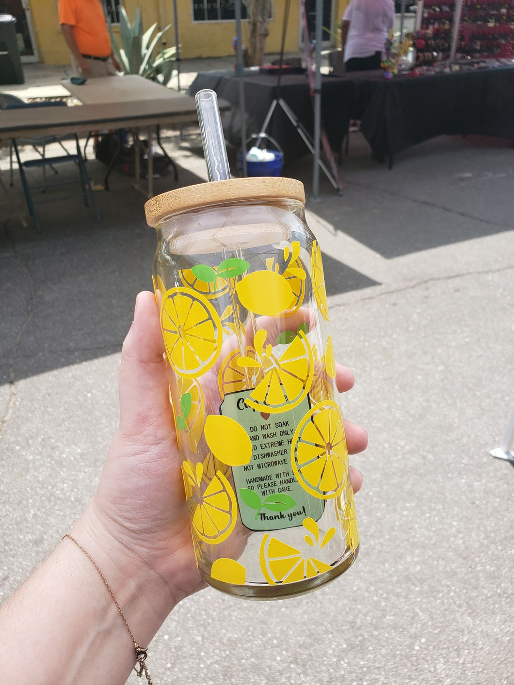 20 oz Glass Can Lemon Cup