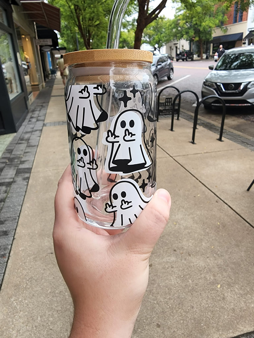 Moody Ghost Cup Glass Can Cup