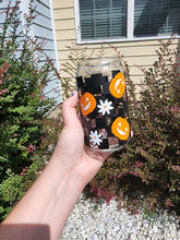 Load image into Gallery viewer, Checkered Pumpkin Glass Can Cup
