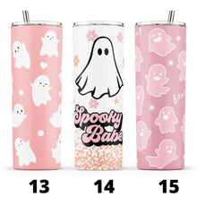 Load image into Gallery viewer, Spooky and Pink Halloween 20 oz Sublimation Tumblers
