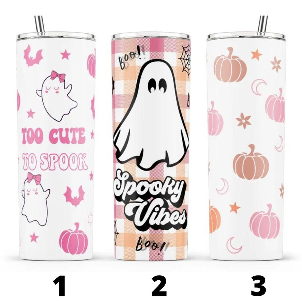 Spooky and Pink Halloween 20 oz Sublimation Tumblers