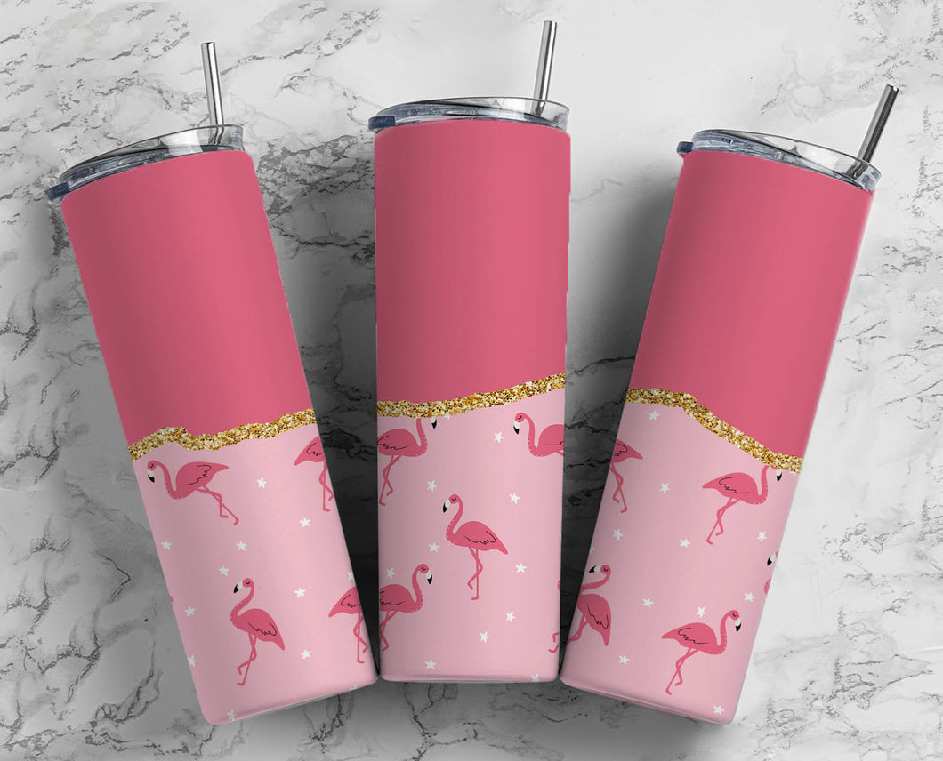 Torn Paper Flamingo 20 oz Sublimation Tumbler