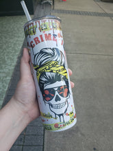 Load image into Gallery viewer, True Crime Junkie Skull 20 oz Sublimation Tumbler
