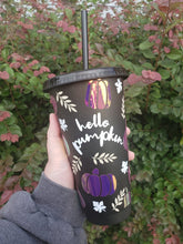 Load image into Gallery viewer, Hello Pumpkin on Black Venti Reusable Cup
