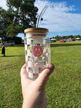 Load image into Gallery viewer, Retro Flower Glass Can Cup
